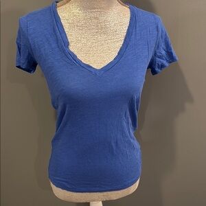 Women's V-Neck Blue Top